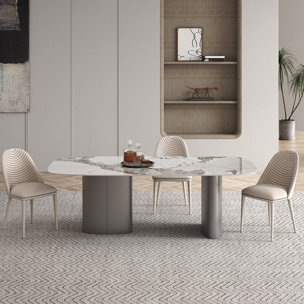 Wrought Studio Nordic Home HighEnd Light Rock Plate Dining Table Sets